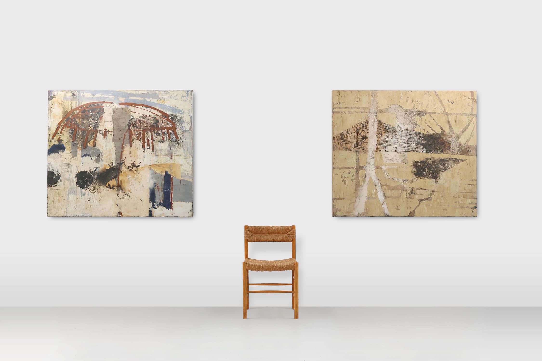 Set of 2 abstract paintings titled “Fyrhat” by the Belgian Artist Nico de Guchtenaerethumbnail